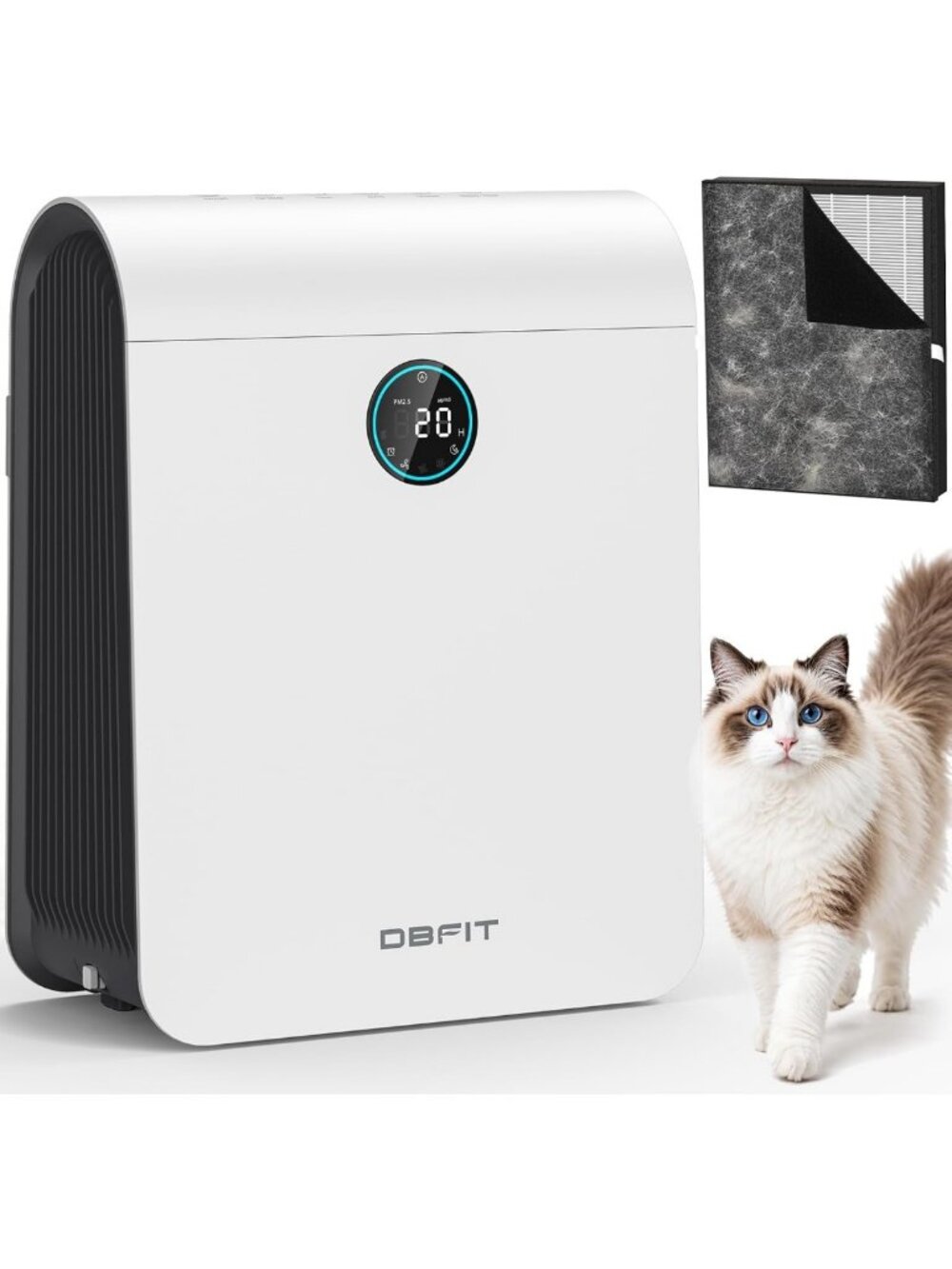 Large Room Air Purifier with HEPA Filter, PM 2.5 Sensor, Auto Mode - Smoke
